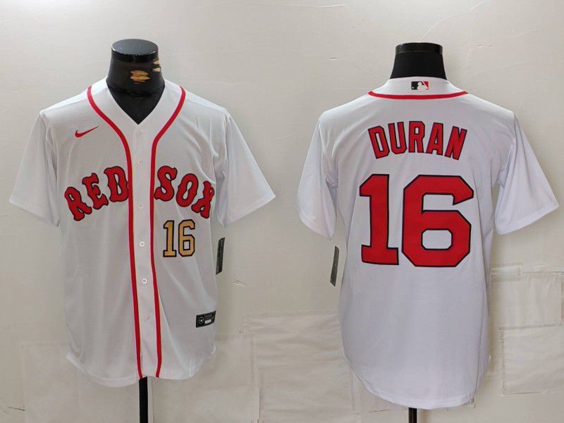 Men Boston Red Sox #16 Duran White Game 2024 Nike MLB Jersey style 2